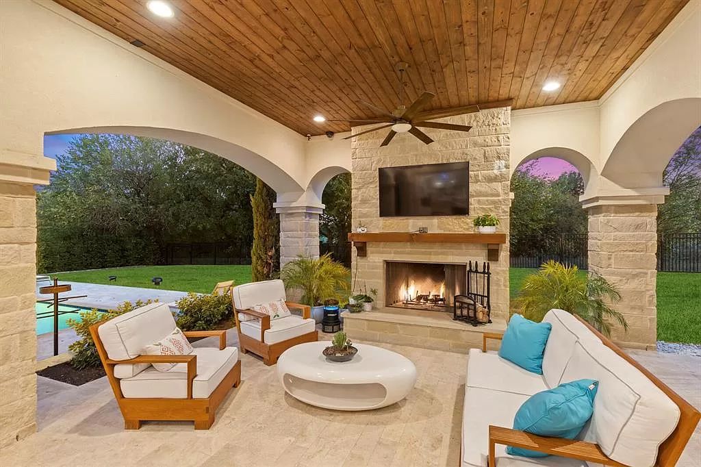 The Home in Allen set on the Twin Creeks Golf Course on a gated community boasts luxurious finishes with exceptional detail now available for sale. This home located at 413 Woodlake Dr, Allen, Texas