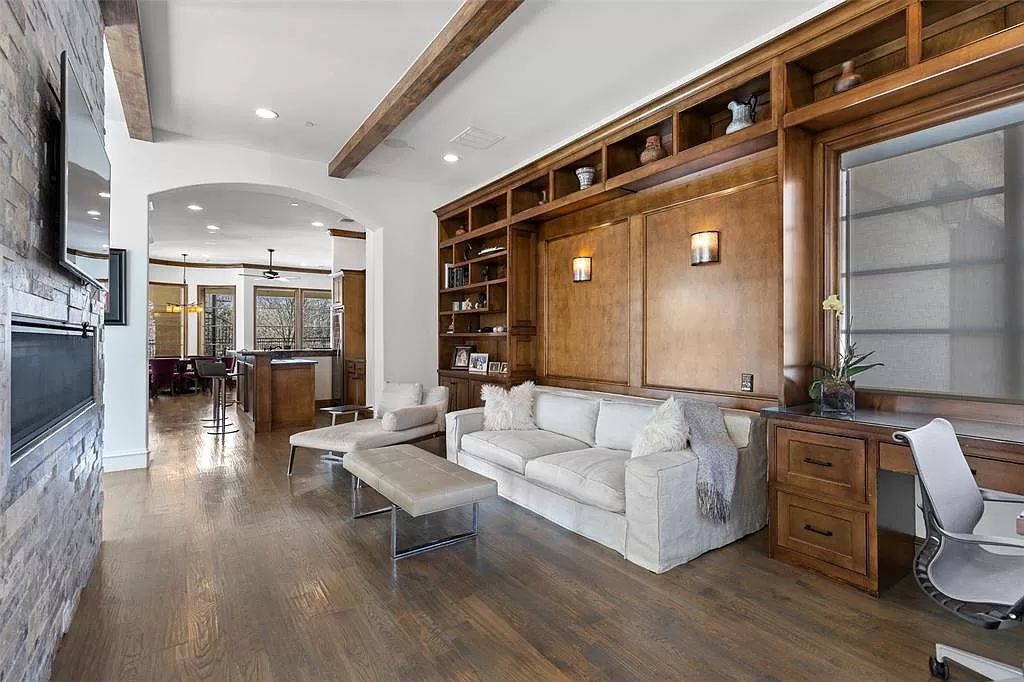 The Home in Allen set on the Twin Creeks Golf Course on a gated community boasts luxurious finishes with exceptional detail now available for sale. This home located at 413 Woodlake Dr, Allen, Texas