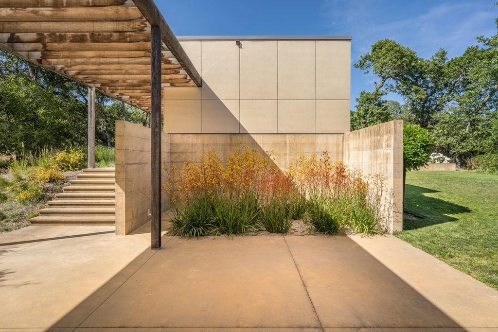 The Home in Sonoma is an architecturally significant estate with vineyard creates a harmonious convergence of nature now available for sale. This house located at 1861 Hale Rd, Sonoma, California