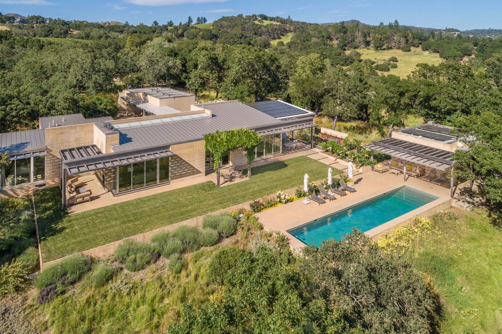 The Home in Sonoma is an architecturally significant estate with vineyard creates a harmonious convergence of nature now available for sale. This house located at 1861 Hale Rd, Sonoma, California