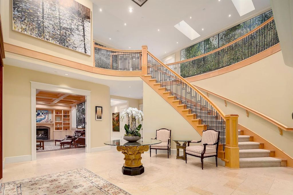 The House in Vancouver has exceptionally landscaped outdoor grounds feature a full size tennis court, a mini golf putting green, a Japanese Zen garden, now available for sale