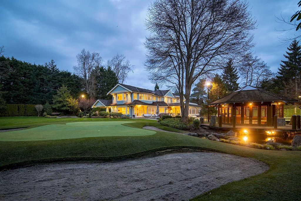 The House in Vancouver has exceptionally landscaped outdoor grounds feature a full size tennis court, a mini golf putting green, a Japanese Zen garden, now available for sale