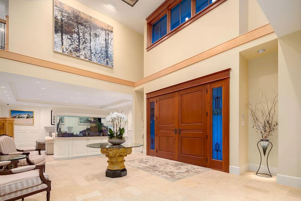The House in Vancouver has exceptionally landscaped outdoor grounds feature a full size tennis court, a mini golf putting green, a Japanese Zen garden, now available for sale