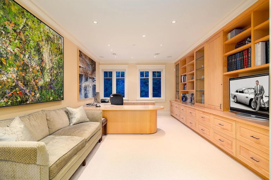 The House in Vancouver has exceptionally landscaped outdoor grounds feature a full size tennis court, a mini golf putting green, a Japanese Zen garden, now available for sale