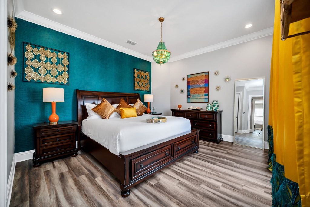 The Home in Reunion is a stunning fully furnished residence has an open contemporary floor plan which exudes luxury now available for sale. This home located at 521 Muirfield Loop, Reunion, Florida