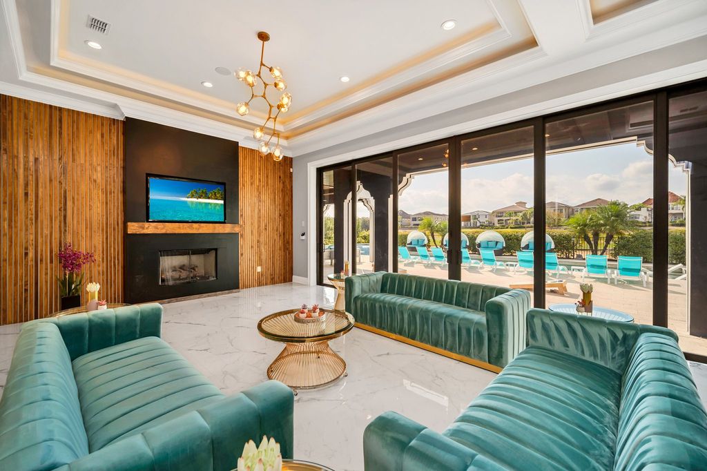 The Home in Reunion is a stunning fully furnished residence has an open contemporary floor plan which exudes luxury now available for sale. This home located at 521 Muirfield Loop, Reunion, Florida