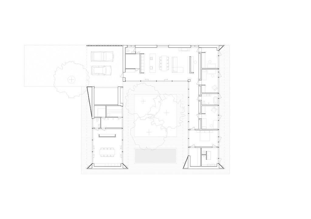 U shaped House Estonian wraps around a private garden by Kuu Arhitektid 21