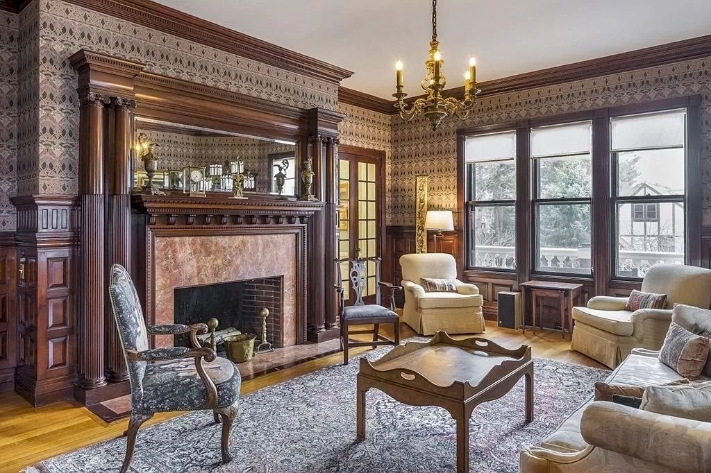 The Home in Massachusetts is a luxurious home having elegant rooms with carved-oak staircase, cherry-paneled and oak-paneled walls now available for sale. This home located at 16 Fairmont Ave, Newton, Massachusetts; offering 07 bedrooms and 07 bathrooms with 8,542 square feet of living spaces.