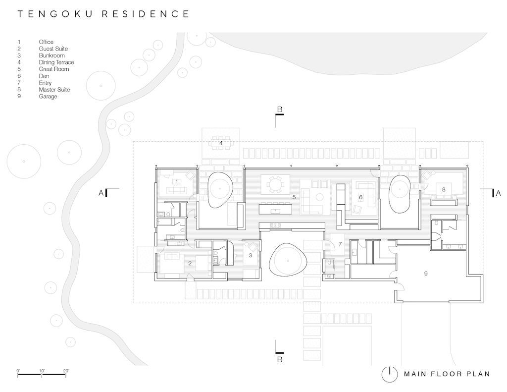 Tengoku house vacation home around courtyard garden by CLB Architects 15