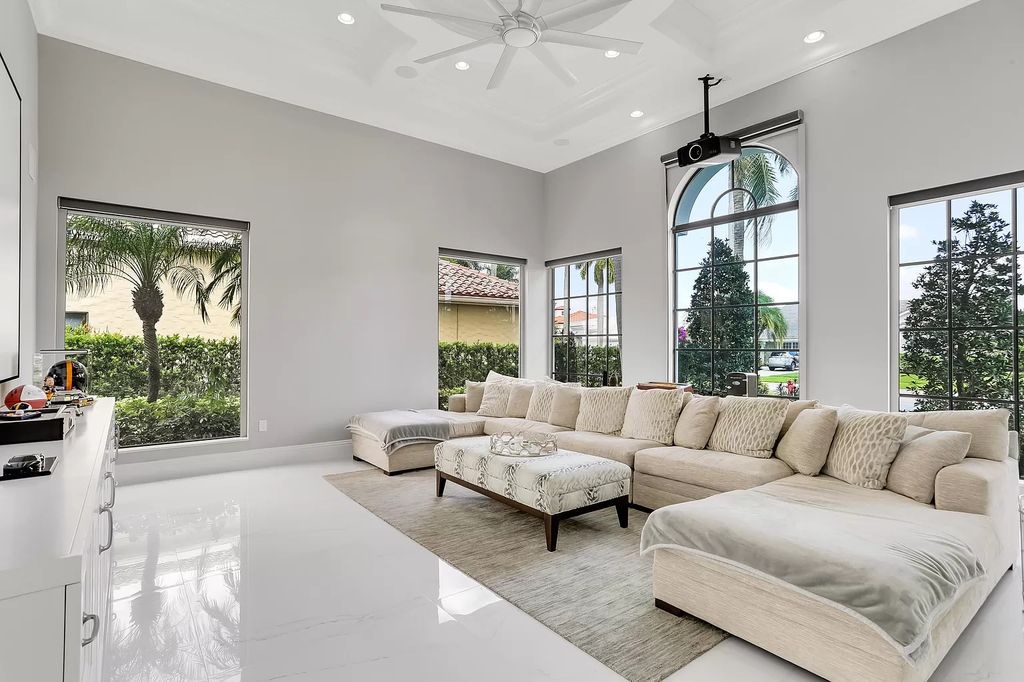 The Home in Boca Raton is a Two story Transitional Contemporary with exceptional water and expansive golf course vistas of the Fazio west golf course now available for sale. This home located at 7645 Fenwick Pl, Boca Raton, Florida