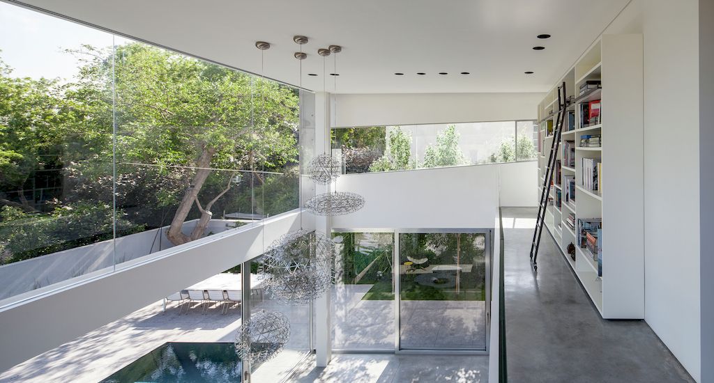 Concrete Cut house a Home of Concrete and Glass by Pitsou Kedem 13