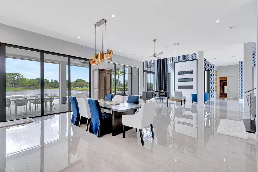 The Home in Delray Beach is a New custom furnished luxury estate situated on 2 acres of land with one of the best lake front lots now available for sale. This home located at 10540 El Paraiso Pl, Delray Beach, Florida