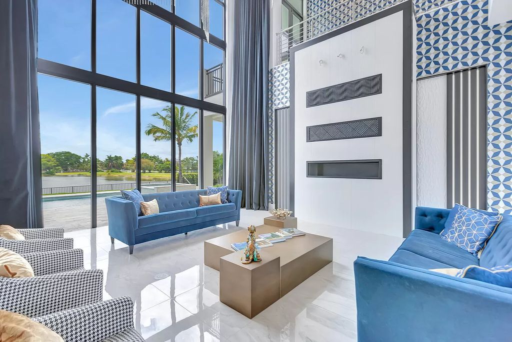 The Home in Delray Beach is a New custom furnished luxury estate situated on 2 acres of land with one of the best lake front lots now available for sale. This home located at 10540 El Paraiso Pl, Delray Beach, Florida