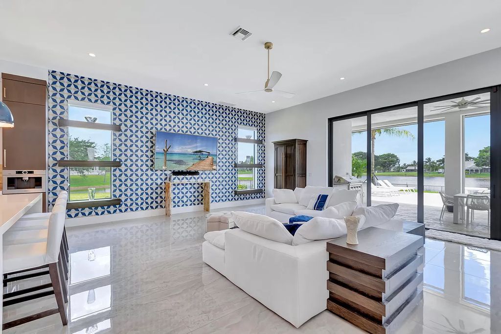 The Home in Delray Beach is a New custom furnished luxury estate situated on 2 acres of land with one of the best lake front lots now available for sale. This home located at 10540 El Paraiso Pl, Delray Beach, Florida