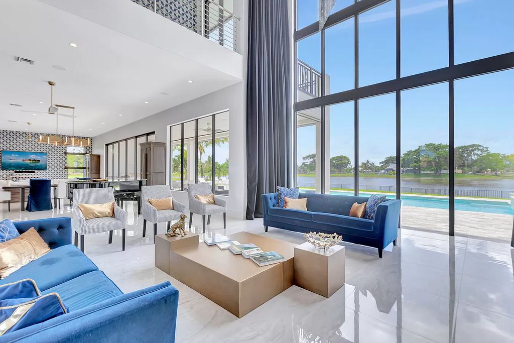 The Home in Delray Beach is a New custom furnished luxury estate situated on 2 acres of land with one of the best lake front lots now available for sale. This home located at 10540 El Paraiso Pl, Delray Beach, Florida