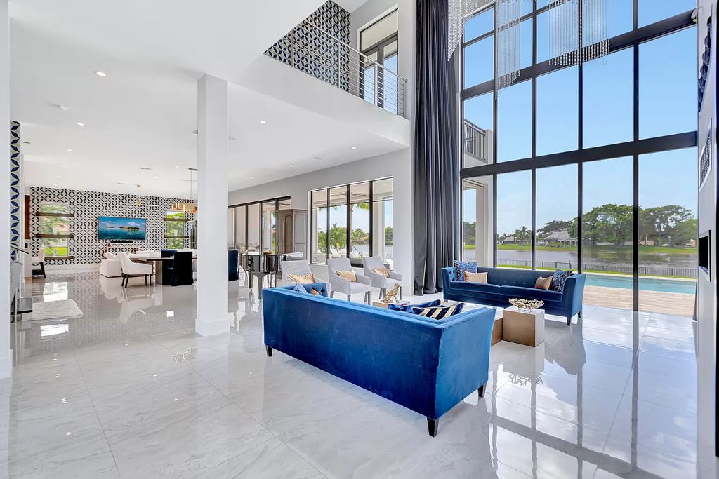 The Home in Delray Beach is a New custom furnished luxury estate situated on 2 acres of land with one of the best lake front lots now available for sale. This home located at 10540 El Paraiso Pl, Delray Beach, Florida