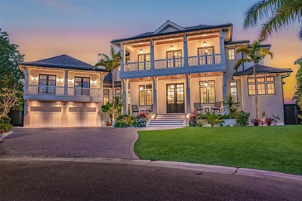 The Home in Holmes Beach is a luxurious, sprawling waterfront front estate tucked away at the end of a quiet cul de sac on desirable Anna Maria Island now available for sale. This home located at 535 70th St, Holmes Beach, Florida