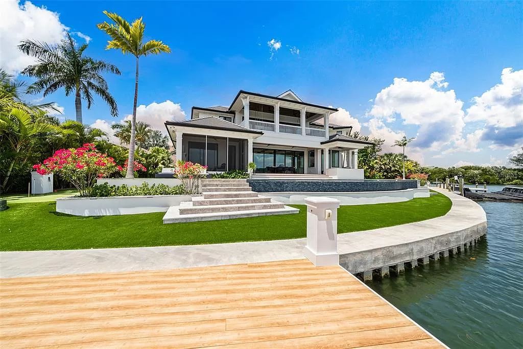 The Home in Holmes Beach is a luxurious, sprawling waterfront front estate tucked away at the end of a quiet cul de sac on desirable Anna Maria Island now available for sale. This home located at 535 70th St, Holmes Beach, Florida