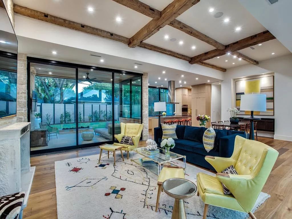 The Home in Dallas is a modern masterpiece features high-end luxury design and custom details including custom dry stacked stone, custom metal gutters, metal roof now available for sale. This home located at 5736 Stonegate Rd, Dallas, Texas