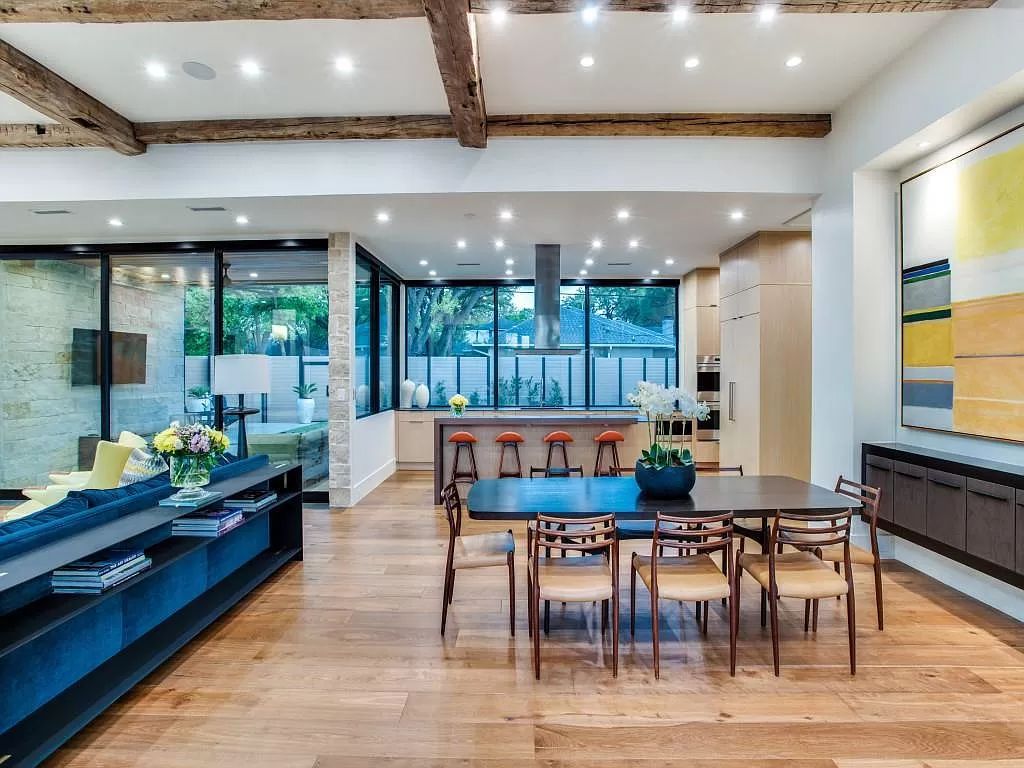 The Home in Dallas is a modern masterpiece features high-end luxury design and custom details including custom dry stacked stone, custom metal gutters, metal roof now available for sale. This home located at 5736 Stonegate Rd, Dallas, Texas