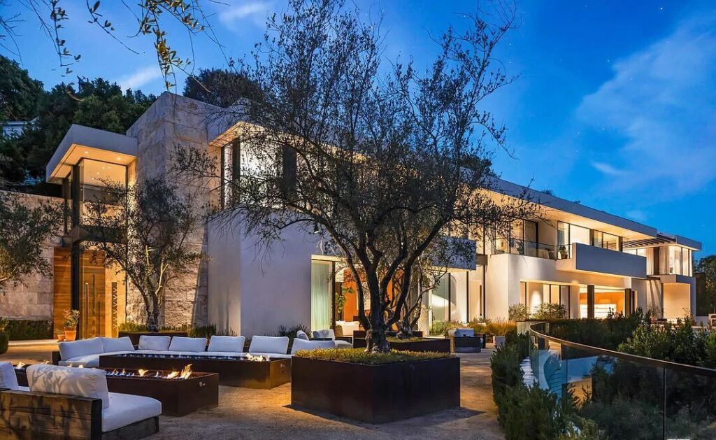 The Bel Air Mansion is a recently completed 15,000 sf contemporary masterpiece with soaring ceilings throughout, state-of-the-art amenities now available for sale. This home located at 755 Sarbonne Rd, Los Angeles, California
