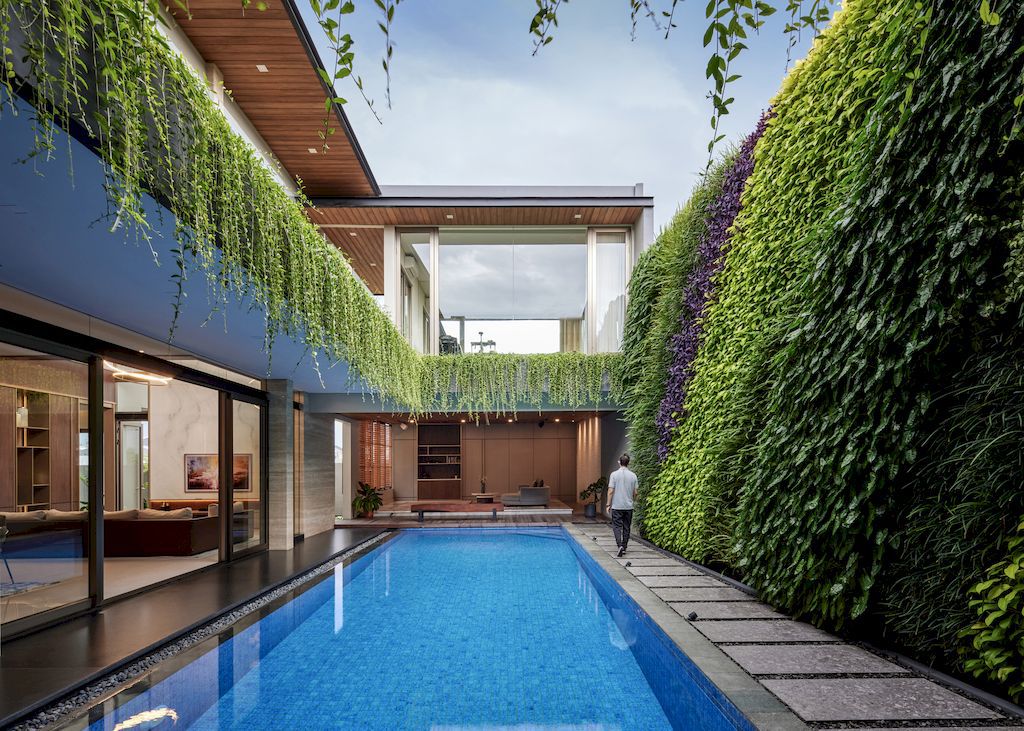 DJ House with tropical style modern architecture design by Rakta Studio 2