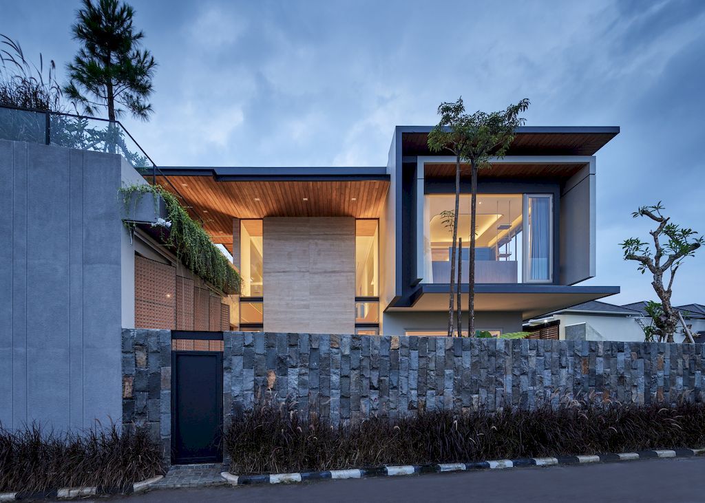 DJ House with tropical style modern architecture design by Rakta Studio 4