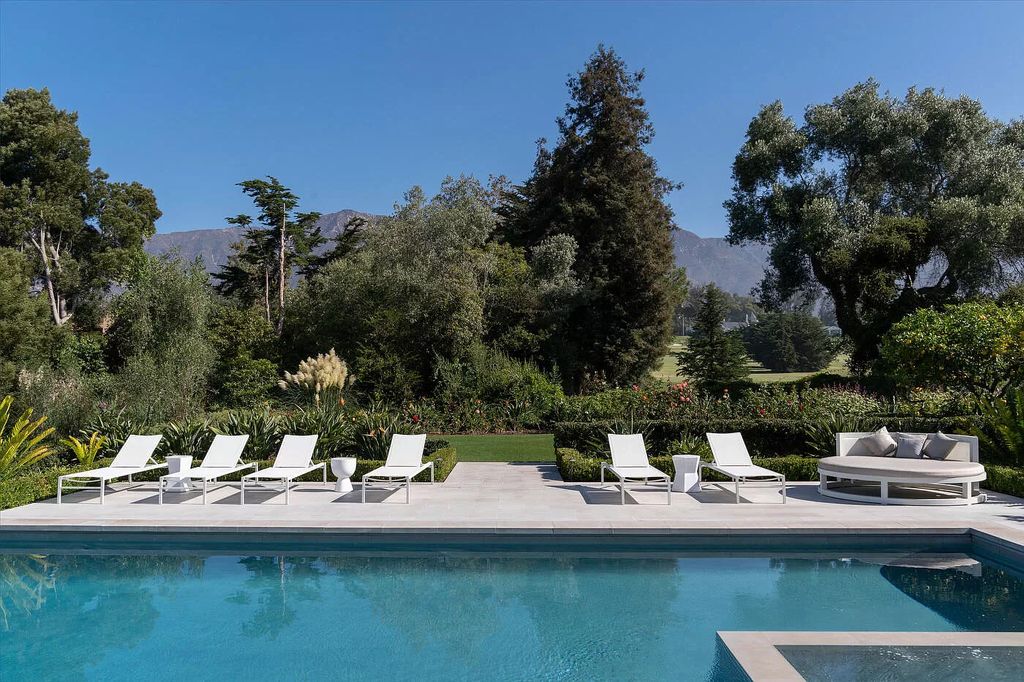 The Home in Santa Barbara is a stunning modern estate with newly constructed pool and spa, tennis court wit pavilion, vegetable gardens, firepit, stunning mountain, ocean and golf-course views now available for sale. This home located at 1850 Jelinda Dr, Santa Barbara, California