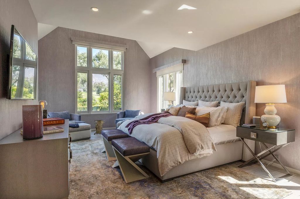 The Home in Santa Barbara is a stunning modern estate with newly constructed pool and spa, tennis court wit pavilion, vegetable gardens, firepit, stunning mountain, ocean and golf-course views now available for sale. This home located at 1850 Jelinda Dr, Santa Barbara, California