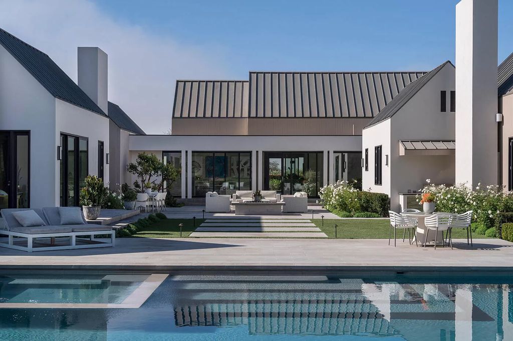 The Home in Santa Barbara is a stunning modern estate with newly constructed pool and spa, tennis court wit pavilion, vegetable gardens, firepit, stunning mountain, ocean and golf-course views now available for sale. This home located at 1850 Jelinda Dr, Santa Barbara, California