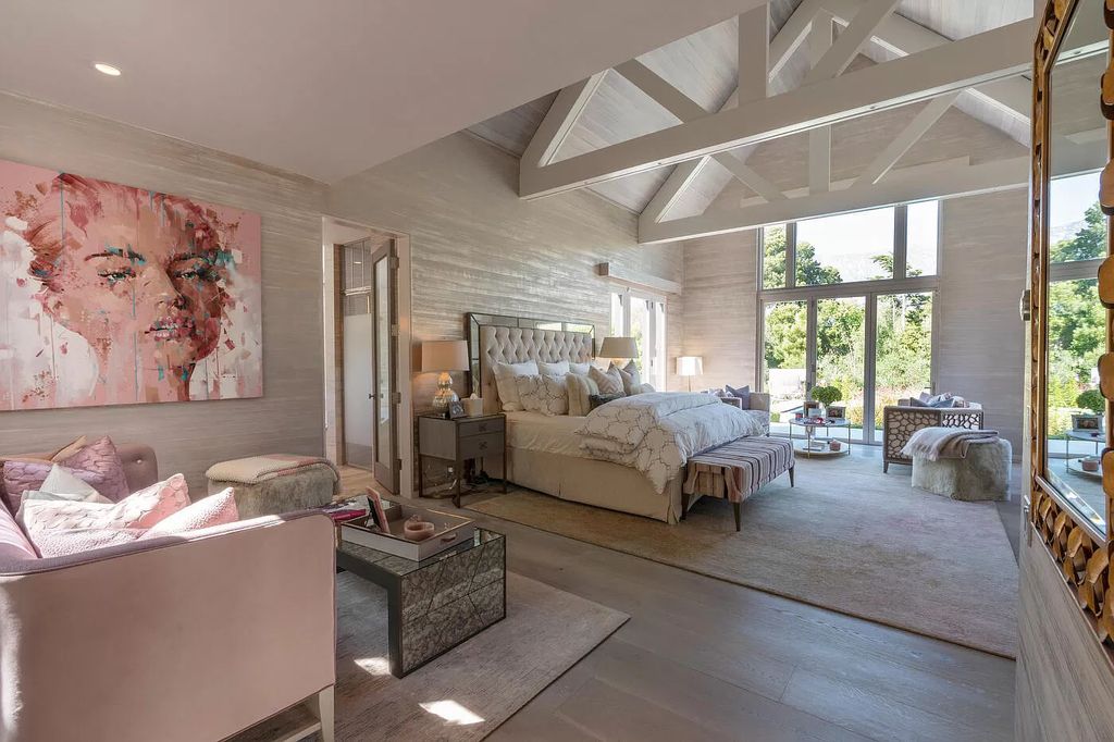 The Home in Santa Barbara is a stunning modern estate with newly constructed pool and spa, tennis court wit pavilion, vegetable gardens, firepit, stunning mountain, ocean and golf-course views now available for sale. This home located at 1850 Jelinda Dr, Santa Barbara, California
