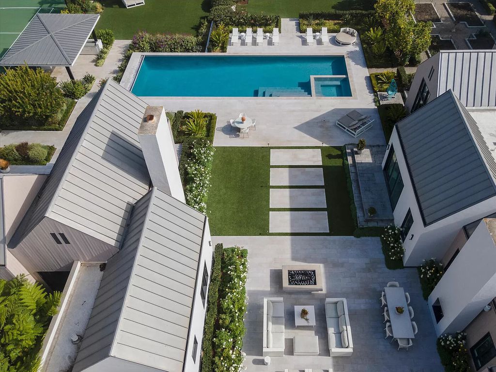 The Home in Santa Barbara is a stunning modern estate with newly constructed pool and spa, tennis court wit pavilion, vegetable gardens, firepit, stunning mountain, ocean and golf-course views now available for sale. This home located at 1850 Jelinda Dr, Santa Barbara, California