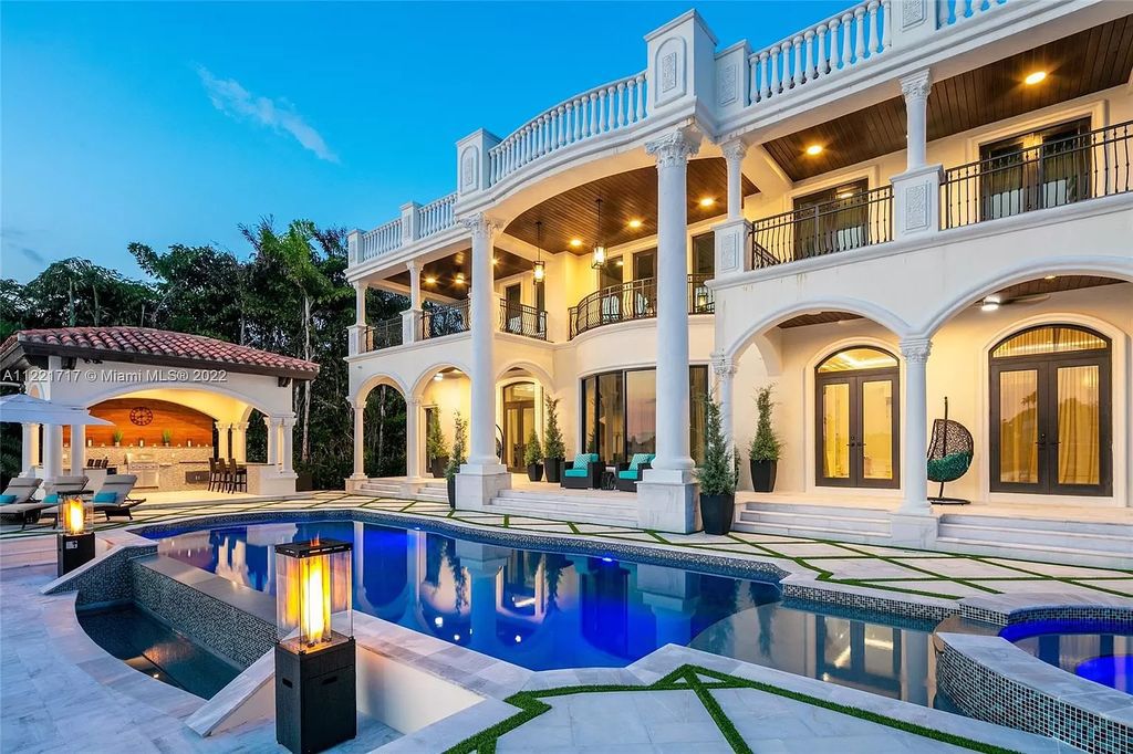 The Home in Golden Beach is an ultra-lavish waterfront palatial estate is set behind private gates at the end of a cul de sac now available for sale. This home located at 498 North Pkwy, Golden Beach, Florida