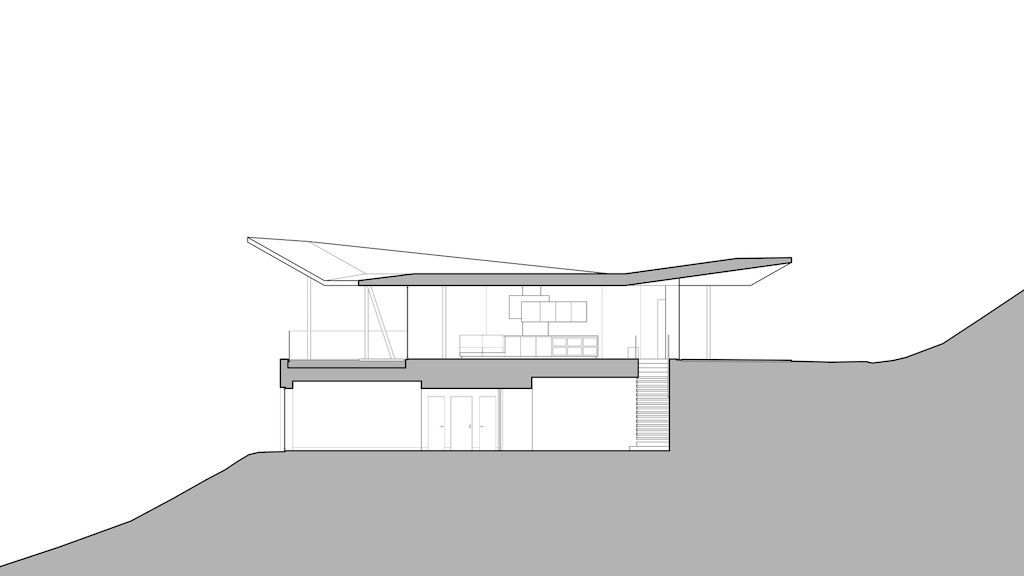 California House in Hollywood Hills with an Angular Roof by Luck+