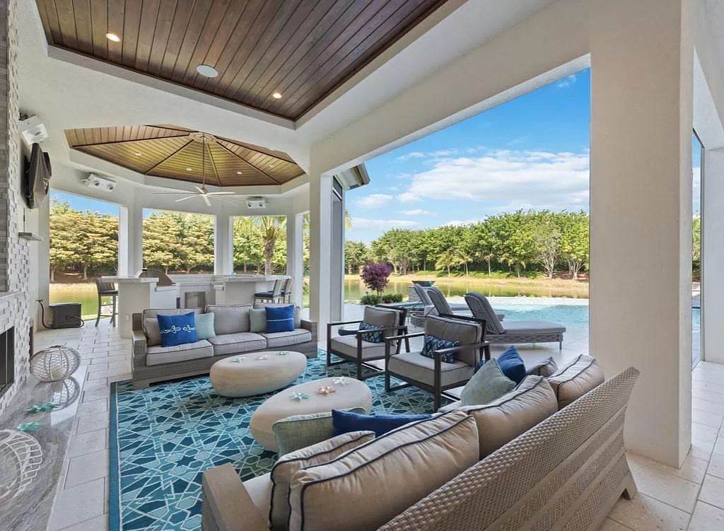 The Home in Miromar Lakes, a magnificent estate on a private waterfront peninsula showcases exquisite architectural details and an amazing outdoor oasis is now available for sale. This home located at 11910 Via Salerno Way, Miromar Lakes, Florida