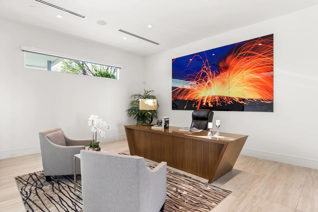 The Masterpiece in Las Vegas, a stunning contemporary home majestically perched within the prestigious guard-gated Spanish Hills offering some of the best Las Vegas Strip views. This home located at 5198 Scenic Ridge Dr, Las Vegas, Nevada.