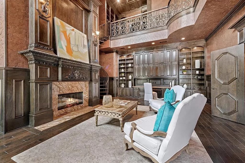 The Estate in Southlake, a castle-like residence blends old world appeal with a modern layout featuring breathtaking ceiling treatments and hand-carved moldings is now available for sale. This home located at 3716 N White Chapel Blvd, Southlake, Texas
