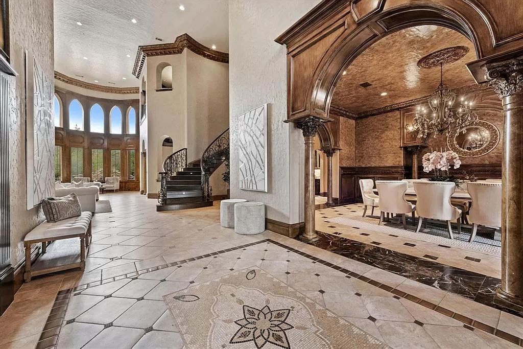 The Estate in Southlake, a castle-like residence blends old world appeal with a modern layout featuring breathtaking ceiling treatments and hand-carved moldings is now available for sale. This home located at 3716 N White Chapel Blvd, Southlake, Texas