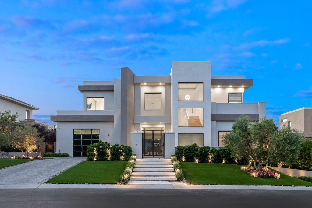 The Home in Las Vegas, a dramatic custom masterpiece with panoramic Red Rock Conservation views defines modern sophistication with sleek timeless finishes is now available for sale. This house located at 74 Meadowhawk Ln, Las Vegas, Nevada