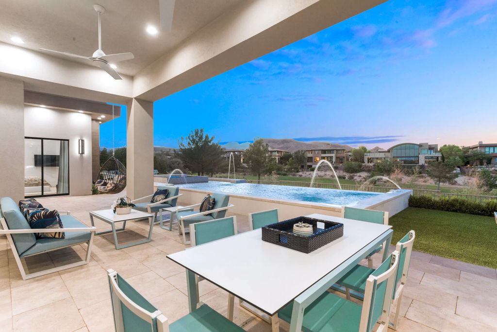 The Home in Las Vegas, a dramatic custom masterpiece with panoramic Red Rock Conservation views defines modern sophistication with sleek timeless finishes is now available for sale. This house located at 74 Meadowhawk Ln, Las Vegas, Nevada