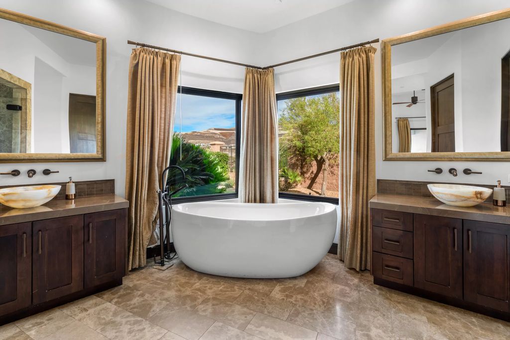 The Henderson Home, a newly renovated double-gated residence spotlights high ceilings, curved staircases, an open floor plan and an amazing outdoor area is now available for sale. This home located at 578 Lairmont Pl, Henderson, Nevada