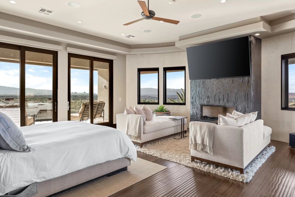 The Henderson Home, a newly renovated double-gated residence spotlights high ceilings, curved staircases, an open floor plan and an amazing outdoor area is now available for sale. This home located at 578 Lairmont Pl, Henderson, Nevada