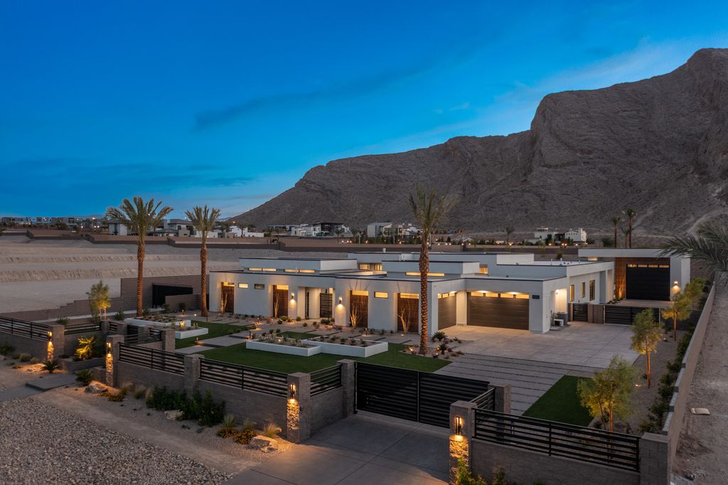The Home in Las Vegas is a Brand new modern single-story dream compound within minutes from the Lone Mountain regional and equestrian park and the shops at Downtown Summerlin now available for sale. This home located at 4261 N Grand Canyon Dr, Las Vegas, Nevada