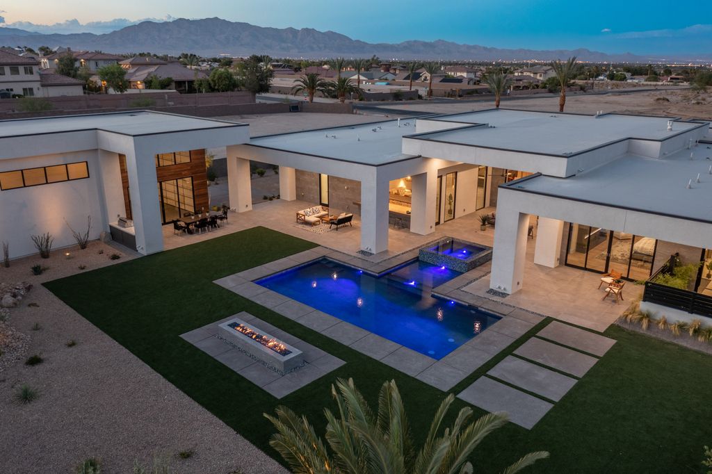 The Home in Las Vegas is a Brand new modern single-story dream compound within minutes from the Lone Mountain regional and equestrian park and the shops at Downtown Summerlin now available for sale. This home located at 4261 N Grand Canyon Dr, Las Vegas, Nevada