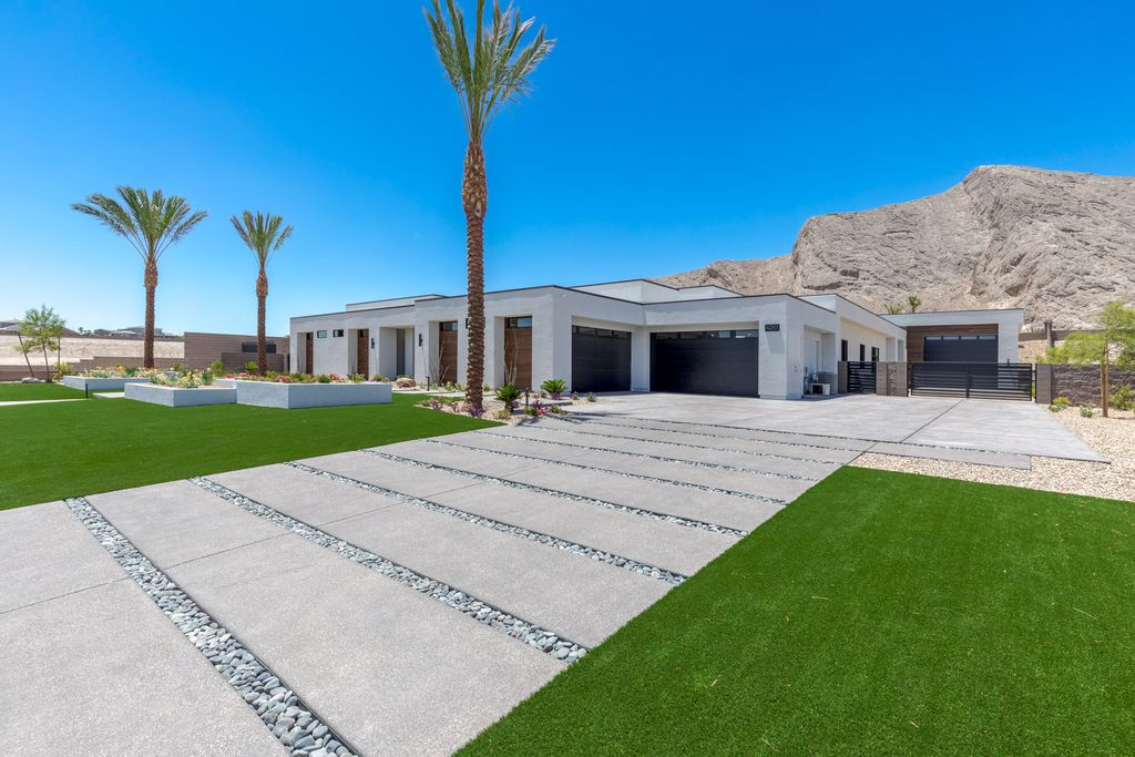 The Home in Las Vegas is a Brand new modern single-story dream compound within minutes from the Lone Mountain regional and equestrian park and the shops at Downtown Summerlin now available for sale. This home located at 4261 N Grand Canyon Dr, Las Vegas, Nevada
