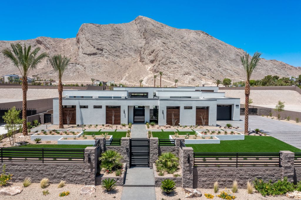 The Home in Las Vegas is a Brand new modern single-story dream compound within minutes from the Lone Mountain regional and equestrian park and the shops at Downtown Summerlin now available for sale. This home located at 4261 N Grand Canyon Dr, Las Vegas, Nevada