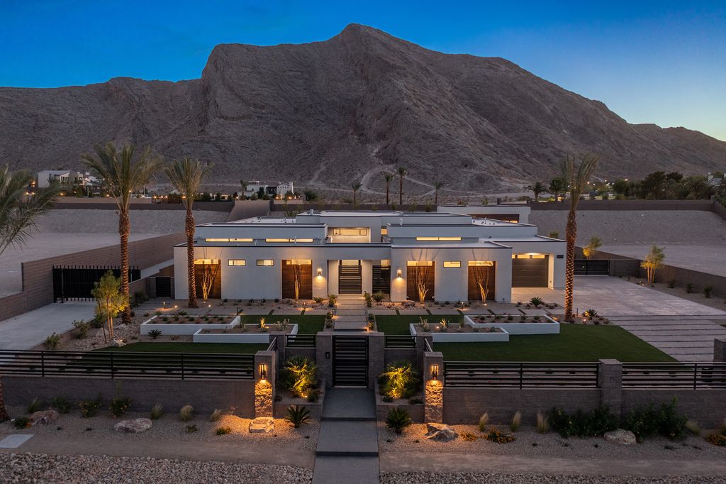 The Home in Las Vegas is a Brand new modern single-story dream compound within minutes from the Lone Mountain regional and equestrian park and the shops at Downtown Summerlin now available for sale. This home located at 4261 N Grand Canyon Dr, Las Vegas, Nevada