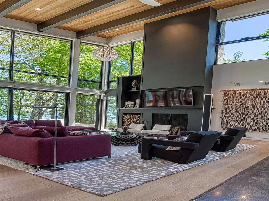 The Home in Suttons Bay is built by Easling Construction and designed by Ray Kendra & ReDesign Interiors, now available for sale. This home located at 3693 S Bay Ridge Ln, Suttons Bay, Michigan