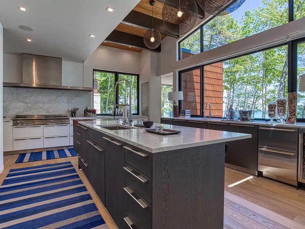 The Home in Suttons Bay is built by Easling Construction and designed by Ray Kendra & ReDesign Interiors, now available for sale. This home located at 3693 S Bay Ridge Ln, Suttons Bay, Michigan