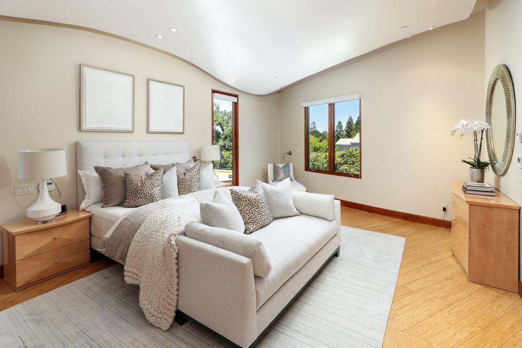 The Home in Los Altos Hills, an unparalleled estate was built with 5-star designer appointments inside and out and no straight angles to maximize California lifestyle is now available for sale. This house located at 12921 Tripoli Ct, Los Altos Hills, California